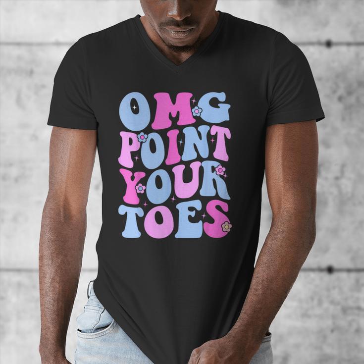 OMG Point Your Toes Dancing Teacher Tap Dancer Dance For Men Women Kids Men's V-Neck T-Shirt, funny design