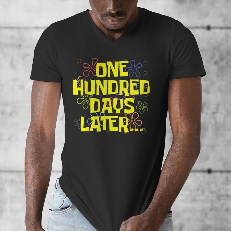 One Hundred Days Later 100th Day Of School Teacher Student Men's V-Neck T-Shirt, funny design One Hundred Days Later 100th Day Of School Teacher Student Men's V-Neck T-Shirt, funny design