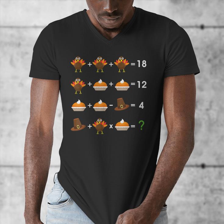 Order Of Operations Thanksgiving Quiz Math Teacher Men's V-Neck T-Shirt, funny design
