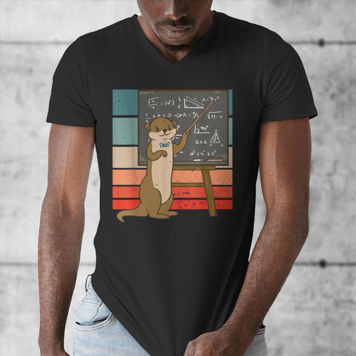 Otter Professor Teacher Teaching Maths Mathematics Men's V-Neck T-Shirt, funny design Otter Professor Teacher Teaching Maths Mathematics Men's V-Neck T-Shirt, funny design