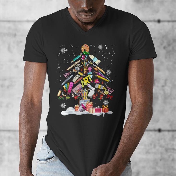 Paintbrush Christmas Tree Decor Xmas For Artist Art Teacher For Men Women Men's V-Neck T-Shirt, funny design Paintbrush Christmas Tree Decor Xmas For Artist Art Teacher For Men Women Men's V-Neck T-Shirt, funny design