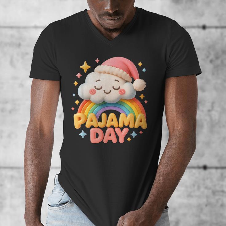 Pajama Day School Spirit Week Sleepy Cloud Teacher Student Men's V-Neck T-Shirt, funny design Pajama Day School Spirit Week Sleepy Cloud Teacher Student Men's V-Neck T-Shirt, funny design