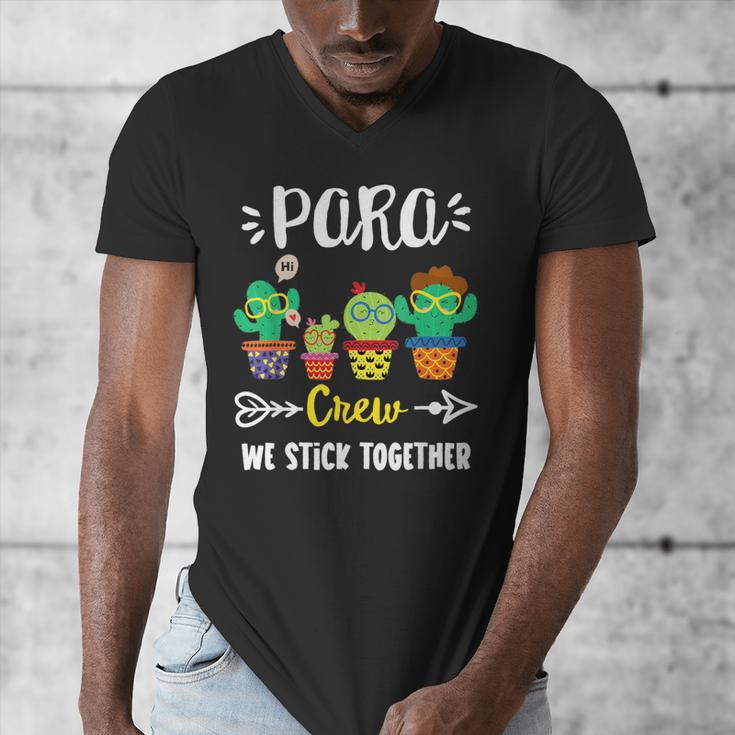 PARA Crew School Cactus Team PARA Teacher Squad For Men Women Kids Men's V-Neck T-Shirt, funny design PARA Crew School Cactus Team PARA Teacher Squad For Men Women Kids Men's V-Neck T-Shirt, funny design