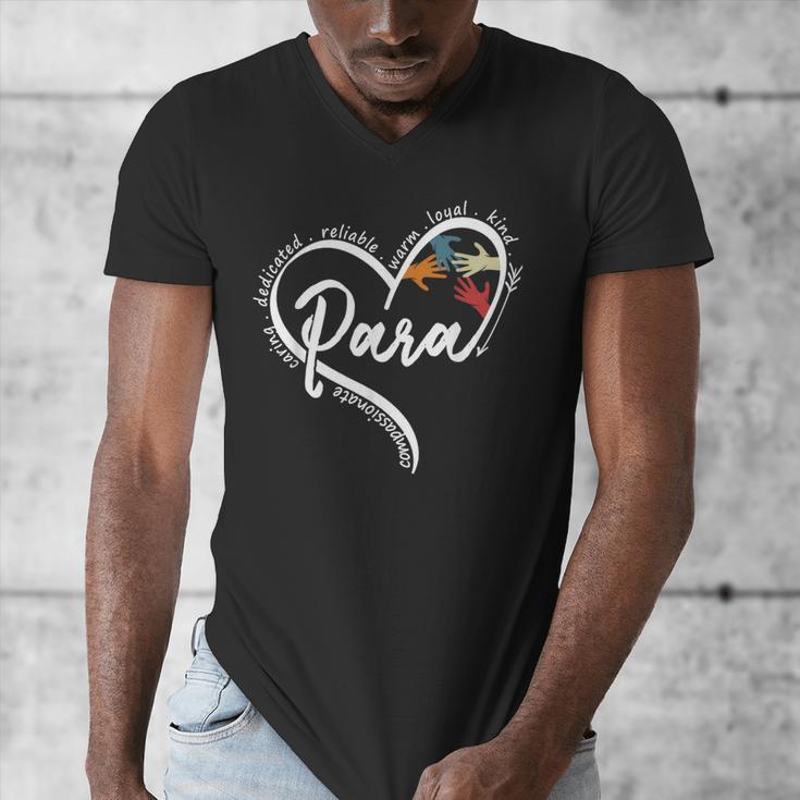 Para Heart Paraprofessional Teacher Paraeducator Men's V-Neck T-Shirt, funny design Para Heart Paraprofessional Teacher Paraeducator Men's V-Neck T-Shirt, funny design