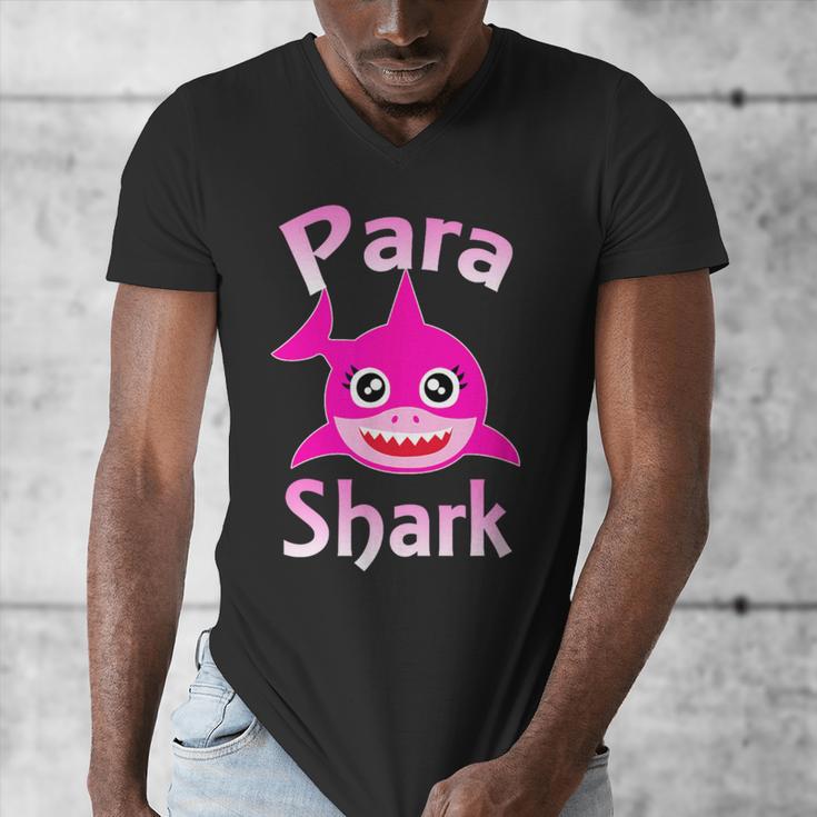 Para Shark Paraprofessional Female Teacher Men's V-Neck T-Shirt, funny design Para Shark Paraprofessional Female Teacher Men's V-Neck T-Shirt, funny design