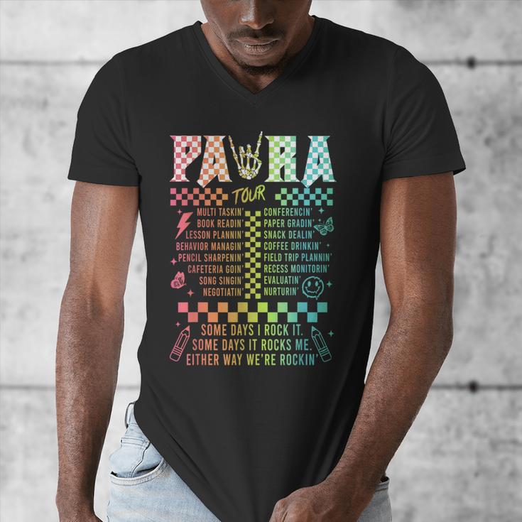 Para Tour Paraprofessional Squad Rock Teacher Back To School Men's V-Neck T-Shirt, funny design Para Tour Paraprofessional Squad Rock Teacher Back To School Men's V-Neck T-Shirt, funny design
