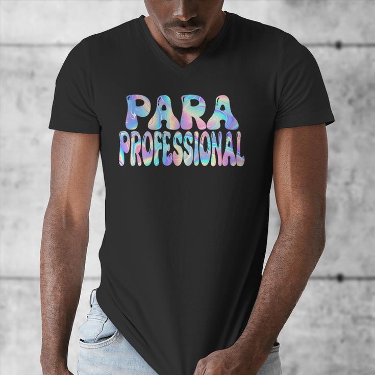 Paraprofessional Groovy Back To School Cute Teachers Women Men's V-Neck T-Shirt, funny design Paraprofessional Groovy Back To School Cute Teachers Women Men's V-Neck T-Shirt, funny design