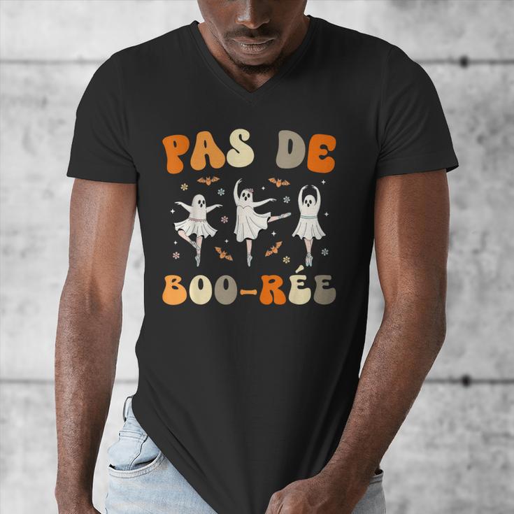 Pas De Boo-Rée Ghost Ballet Dancer Halloween Dance Teacher Men's V-Neck T-Shirt, funny design Pas De Boo-Rée Ghost Ballet Dancer Halloween Dance Teacher Men's V-Neck T-Shirt, funny design