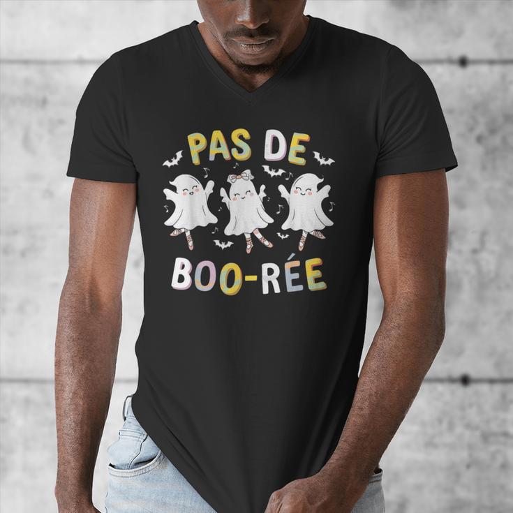Pas De BOO-Rée Ghost Ballet Dancer Halloween Dance Teacher Men's V-Neck T-Shirt, funny design
