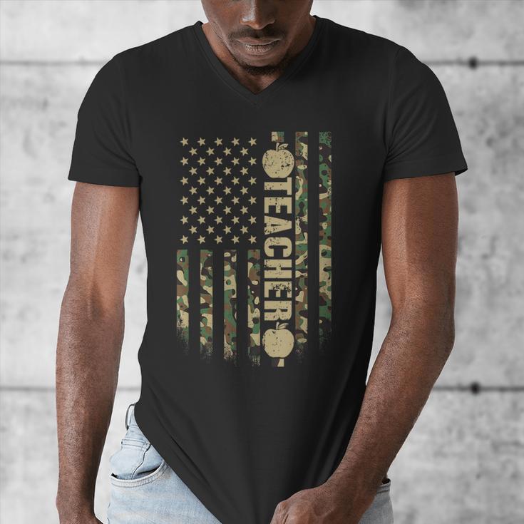 Patriotic Teacher American Flag Camouflage 4th Of July Camo Men's V-Neck T-Shirt, funny design Patriotic Teacher American Flag Camouflage 4th Of July Camo Men's V-Neck T-Shirt, funny design