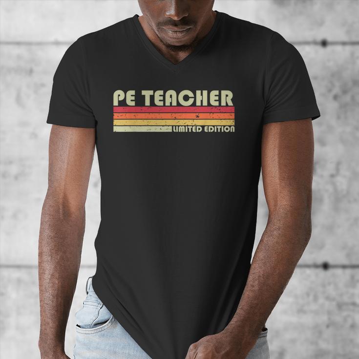 PE TEACHER Job Title Profession Birthday Worker Idea Men's V-Neck T-Shirt, Pe Teacher Gifts, funny design PE TEACHER Job Title Profession Birthday Worker Idea Men's V-Neck T-Shirt, Pe Teacher Gifts, funny design