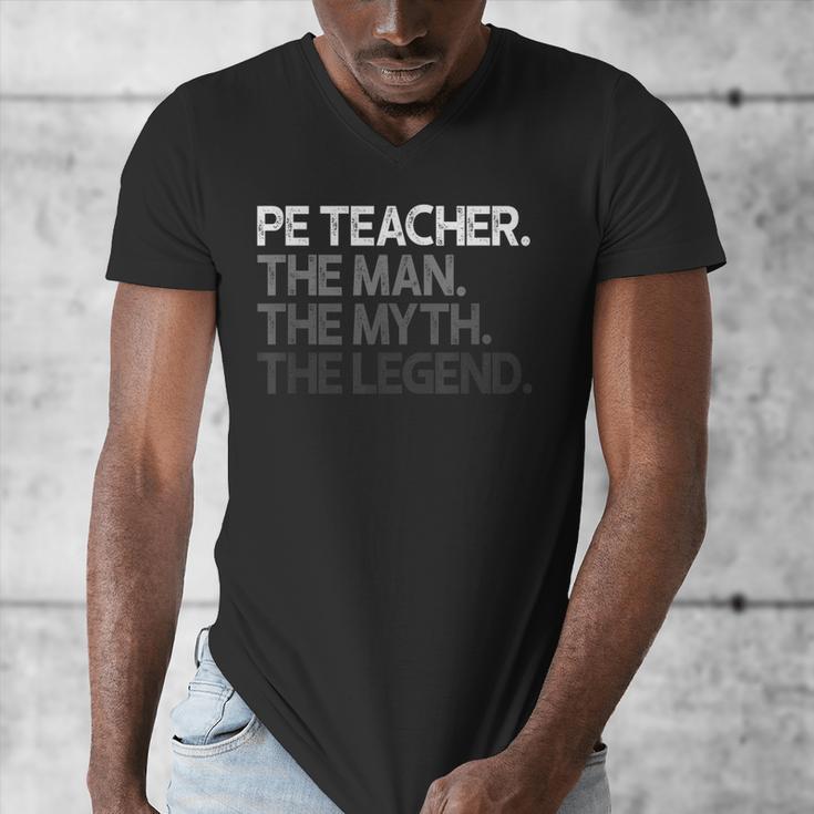 PE Teacher The Man Myth Legend Men's V-Neck T-Shirt, Pe Teacher Gifts, funny design PE Teacher The Man Myth Legend Men's V-Neck T-Shirt, Pe Teacher Gifts, funny design