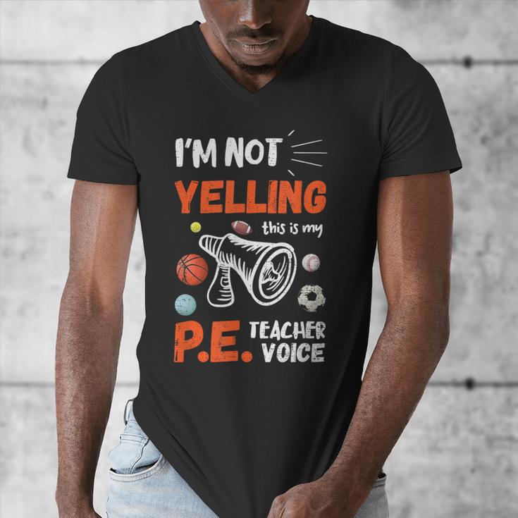 PE Teacher Voice PE Teacher School Fitness Class Men's V-Neck T-Shirt, Pe Teacher Gifts, funny design