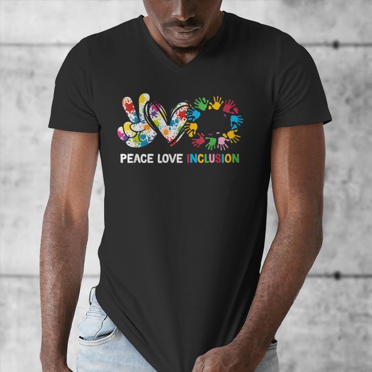 Peace Love Inclusion Sped Squad Special-Ed Teacher Daycare Men's V-Neck T-Shirt, funny design