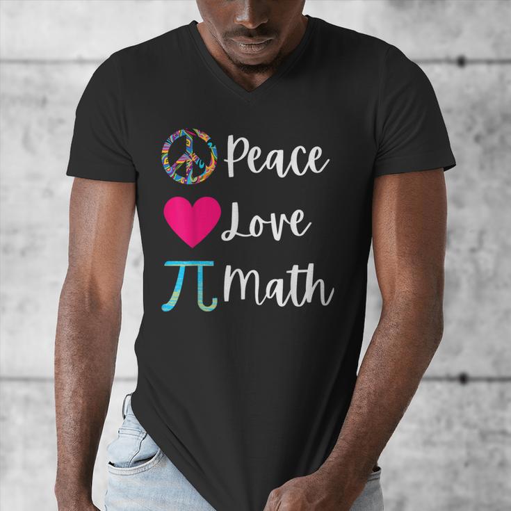 Peace Love Math Maths Teacher Pi Symbol Men Women Men's V-Neck T-Shirt, funny design