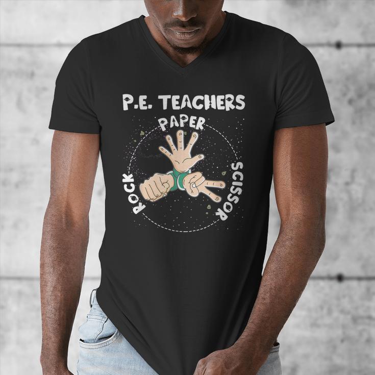 Physical Education PE Teacher Rock Paper Scissor Men's V-Neck T-Shirt, Pe Teacher Gifts, funny design Physical Education PE Teacher Rock Paper Scissor Men's V-Neck T-Shirt, Pe Teacher Gifts, funny design