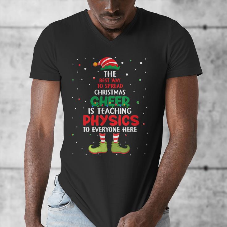 Physics Teacher Christmas Elf Christmas Cheer Men's V-Neck T-Shirt, funny design Physics Teacher Christmas Elf Christmas Cheer Men's V-Neck T-Shirt, funny design