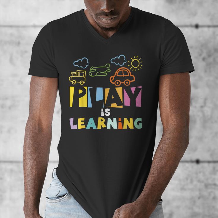 Play Is Learning Design T Designs For Teachers Preschool Men's V-Neck T-Shirt, funny design Play Is Learning Design T Designs For Teachers Preschool Men's V-Neck T-Shirt, funny design