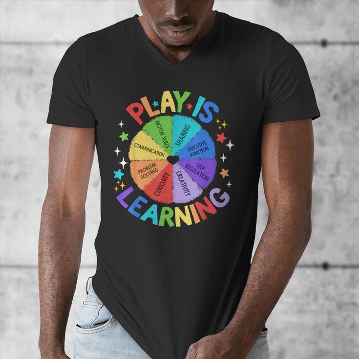 Play Is Learning Teacher Kindergarten For Men Women Kids Men's V-Neck T-Shirt, funny design Play Is Learning Teacher Kindergarten For Men Women Kids Men's V-Neck T-Shirt, funny design