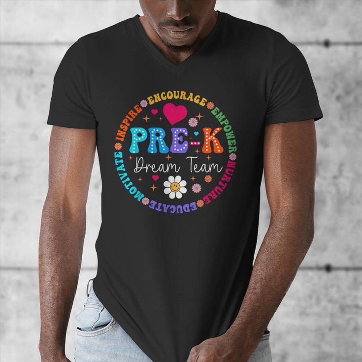 Pre K Dream Team Back To School Boys First Day Teacher Men's V-Neck T-Shirt, funny design
