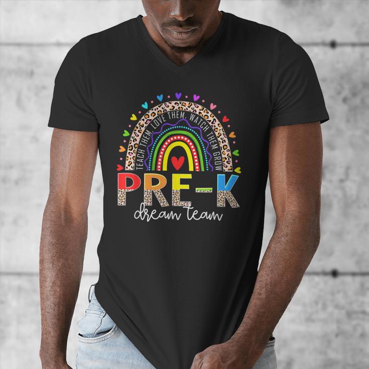 PreK Dream Team Leopard Rainbow Teacher Squad Back To School Men's V-Neck T-Shirt, funny design PreK Dream Team Leopard Rainbow Teacher Squad Back To School Men's V-Neck T-Shirt, funny design