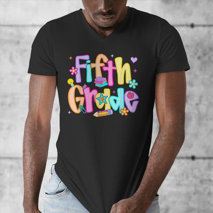Preppy Fifth Grade Back To School 5th Grade Teacher Girl Boy Men's V-Neck T-Shirt, funny design Preppy Fifth Grade Back To School 5th Grade Teacher Girl Boy Men's V-Neck T-Shirt, funny design