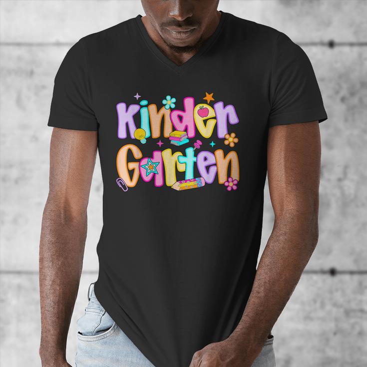 Preppy Kindergarten First Day Of School Teachers Girls Boys Men's V-Neck T-Shirt, funny design Preppy Kindergarten First Day Of School Teachers Girls Boys Men's V-Neck T-Shirt, funny design