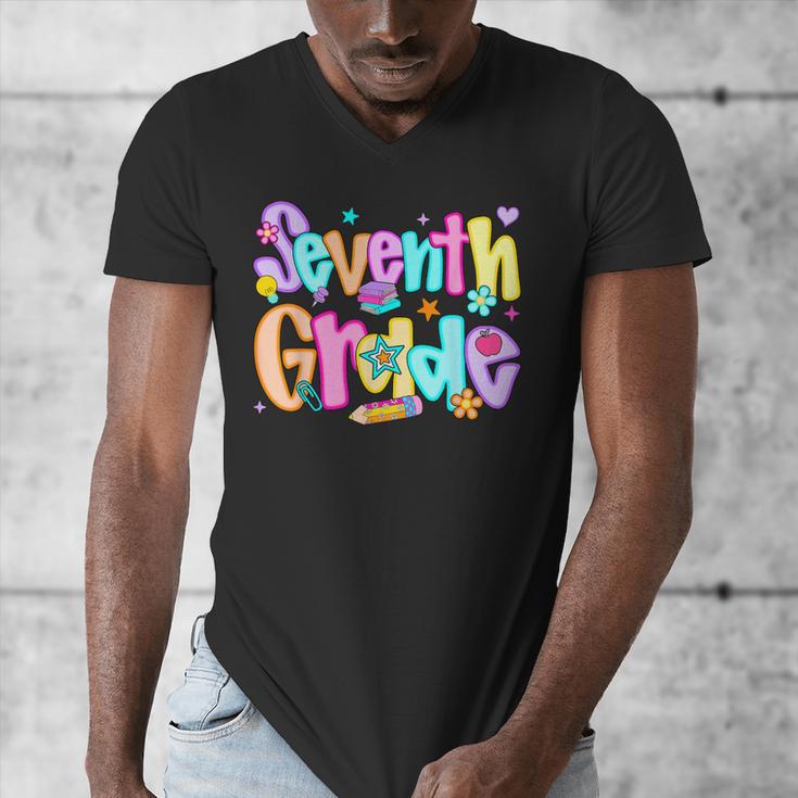 Preppy Seventh Grade Back To School 7th Grade Teachers Girls Men's V-Neck T-Shirt, funny design Preppy Seventh Grade Back To School 7th Grade Teachers Girls Men's V-Neck T-Shirt, funny design