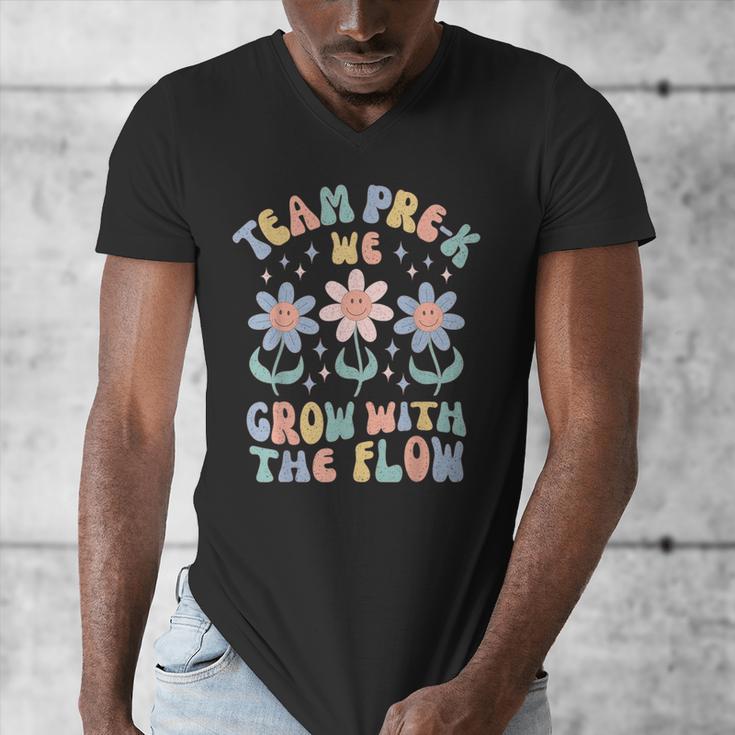 Preschool Teacher Appreciation Team Pre-K Grow With The Flow Men's V-Neck T-Shirt, funny design Preschool Teacher Appreciation Team Pre-K Grow With The Flow Men's V-Neck T-Shirt, funny design