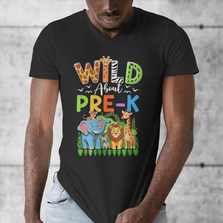 Preschool Teacher Kids Back To School Wild About Pre-K Men's V-Neck T-Shirt, funny design