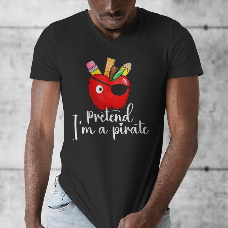 Pretend I'm A Pirate Teacher Apple Talk Like A Pirate Day Men Women Kids Men's V-Neck T-Shirt, funny design Pretend I'm A Pirate Teacher Apple Talk Like A Pirate Day Men Women Kids Men's V-Neck T-Shirt, funny design
