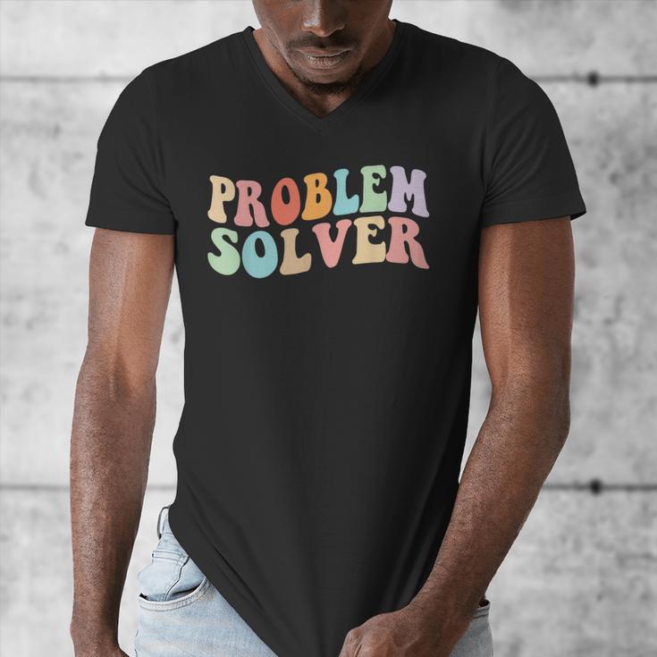 Problem Solver School Work Staff Front Desk Teacher Men's V-Neck T-Shirt, funny design Problem Solver School Work Staff Front Desk Teacher Men's V-Neck T-Shirt, funny design