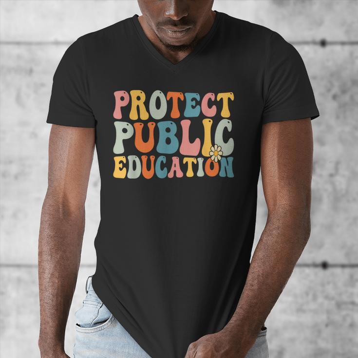 Protect Public Education Public Teacher School Men's V-Neck T-Shirt, funny design Protect Public Education Public Teacher School Men's V-Neck T-Shirt, funny design