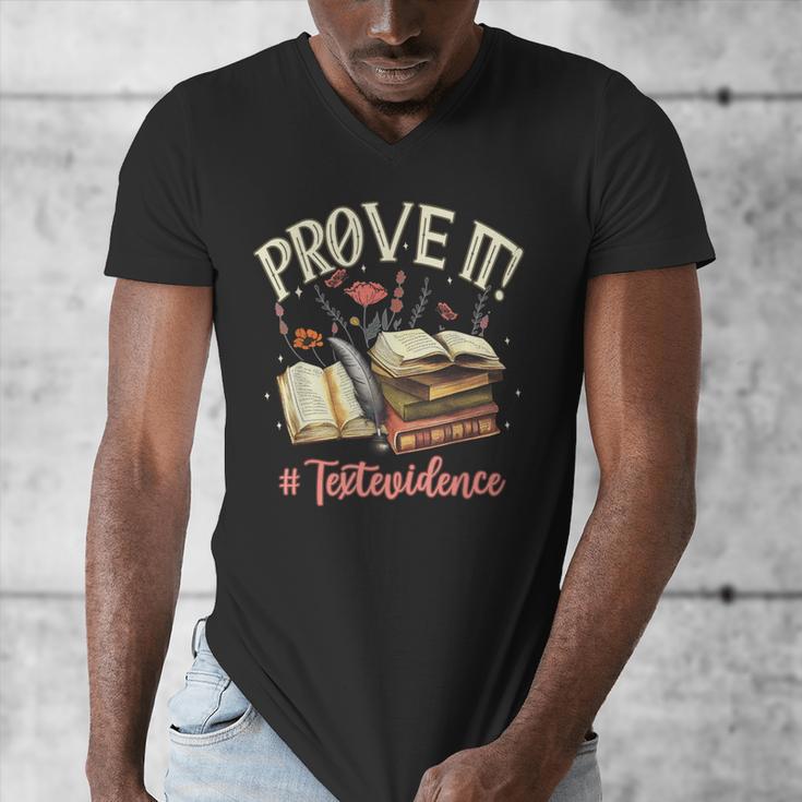 Prove It Reading Teacher Text Evidence Book Lover Student Men's V-Neck T-Shirt, funny design Prove It Reading Teacher Text Evidence Book Lover Student Men's V-Neck T-Shirt, funny design