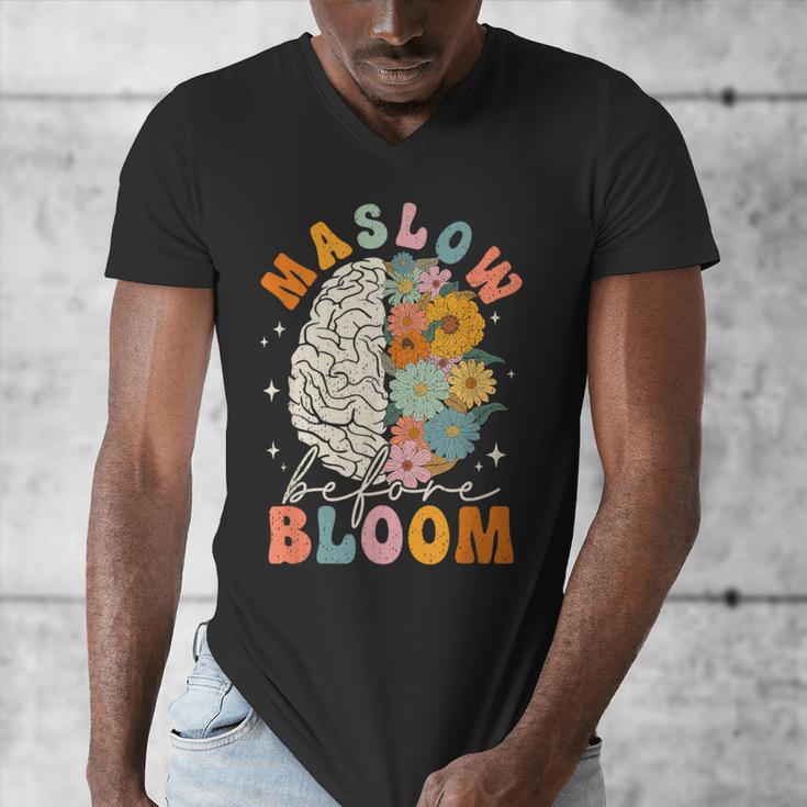 Psychologist Maslow Before Bloom Sped Teacher Classroom Men's V-Neck T-Shirt, funny design