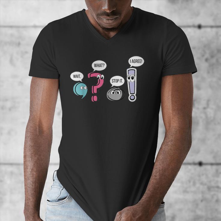Punctuation English Teacher Wait What Stop It I Agree Men's V-Neck T-Shirt, English Teacher Gifts, funny design Punctuation English Teacher Wait What Stop It I Agree Men's V-Neck T-Shirt, English Teacher Gifts, funny design