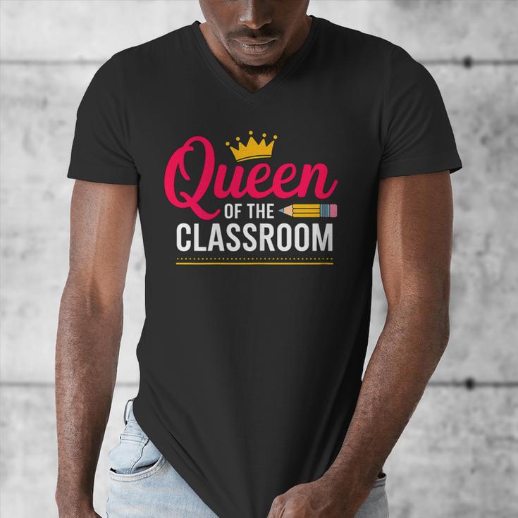 Queen Of The Classroom Teacher Men's V-Neck T-Shirt, funny design