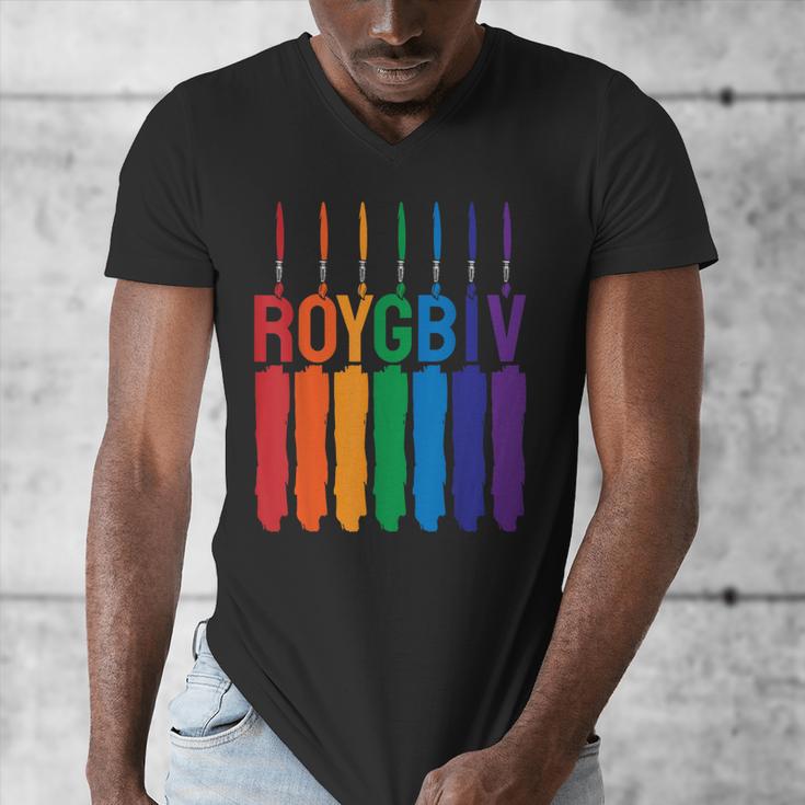 Rainbow Roygbiv Kids Artist Costume Art Teacher Men's V-Neck T-Shirt, funny design Rainbow Roygbiv Kids Artist Costume Art Teacher Men's V-Neck T-Shirt, funny design