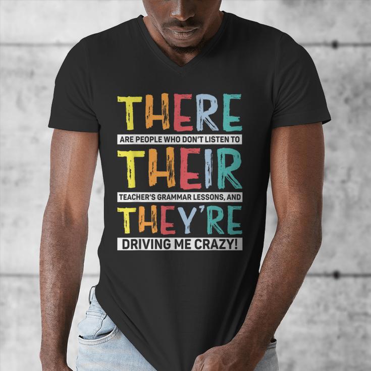 There Their They’Re Grammar Joke For English Teacher Student Men's V-Neck T-Shirt, English Teacher Gifts, funny design