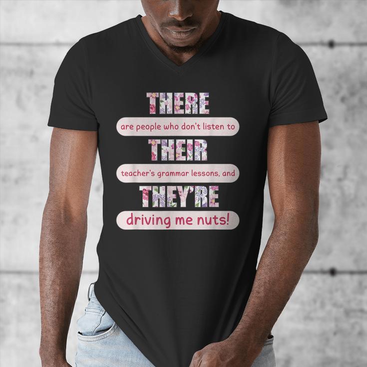 There Their They'Re Teacher English Grammar Police Men's V-Neck T-Shirt, English Teacher Gifts, funny design There Their They'Re Teacher English Grammar Police Men's V-Neck T-Shirt, English Teacher Gifts, funny design