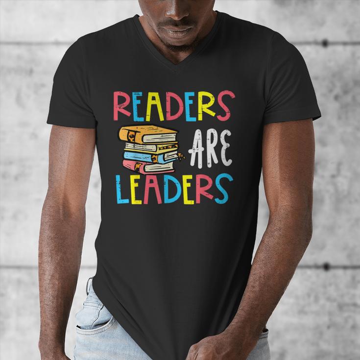 Readers Are Leaders Reading Book Lover Teacher Women Men Kid Men's V-Neck T-Shirt, funny design