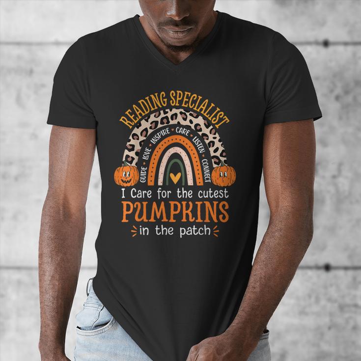 Reading Specialist Halloween Reading Teacher For Men Women Men's V-Neck T-Shirt, funny design Reading Specialist Halloween Reading Teacher For Men Women Men's V-Neck T-Shirt, funny design