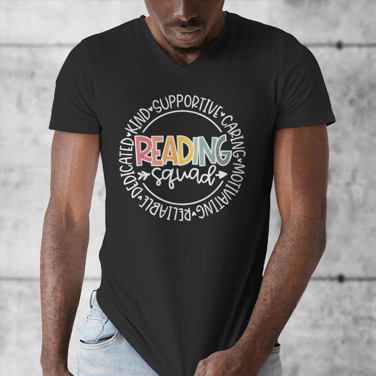Reading Squad Teacher Reader Librarian Interventionist Team Men's V-Neck T-Shirt, funny design