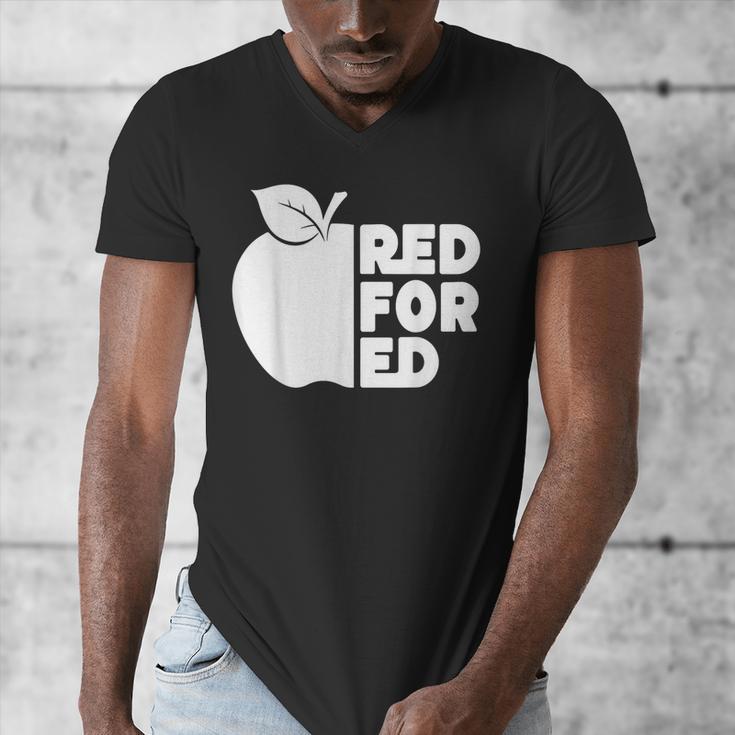 Red For Ed Teacher Support Public Education For Men Women Kids Men's V-Neck T-Shirt, funny design