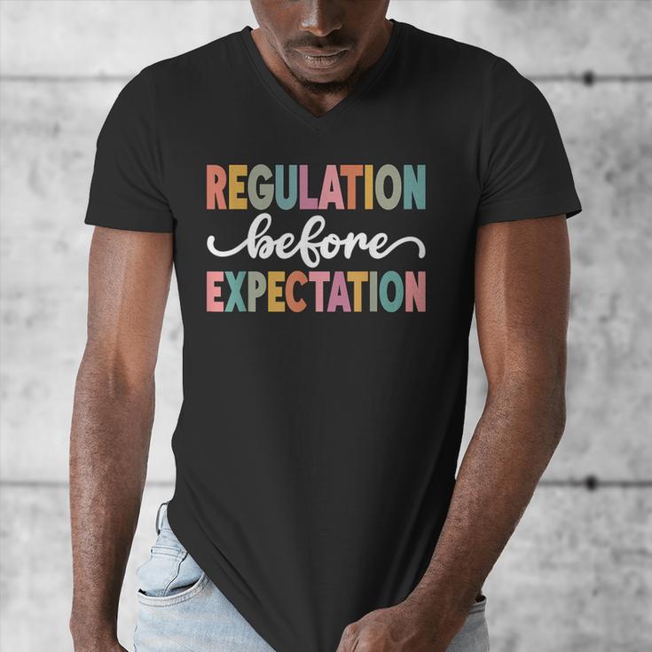 Regulation Before Expectation Cute ABA SPED Teacher Therapy Men's V-Neck T-Shirt, funny design Regulation Before Expectation Cute ABA SPED Teacher Therapy Men's V-Neck T-Shirt, funny design