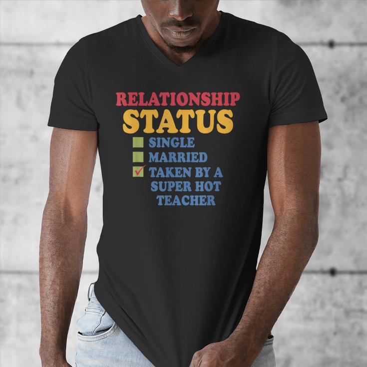 Relationship Status Single Married Hot Teacher Men's V-Neck T-Shirt, funny design Relationship Status Single Married Hot Teacher Men's V-Neck T-Shirt, funny design