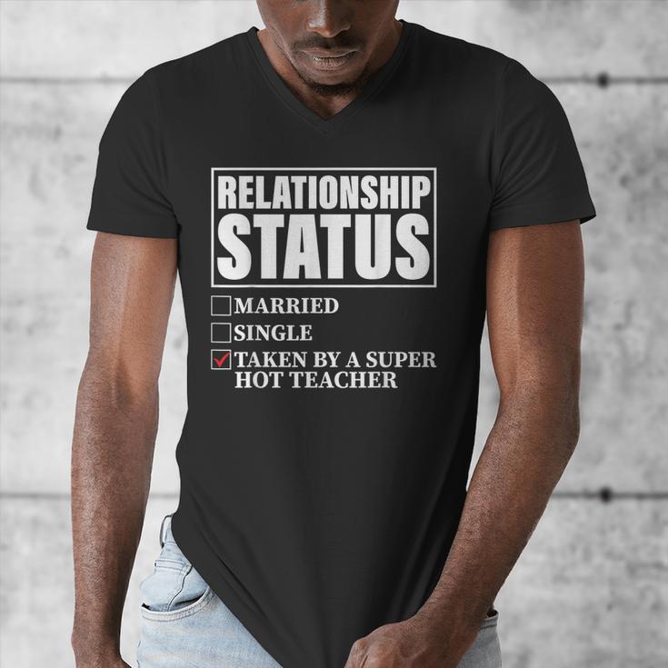 Relationship Status Taken By Super Hot Teacher Men's V-Neck T-Shirt, Super Teacher Gifts, funny design