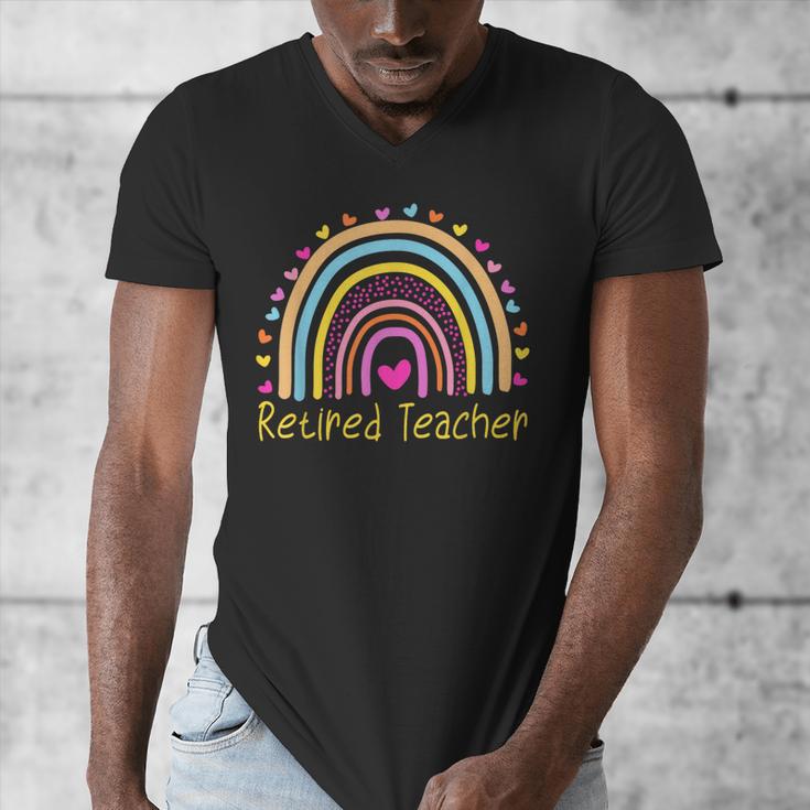 Retired Teacher Rainbow Men's V-Neck T-Shirt, funny design Retired Teacher Rainbow Men's V-Neck T-Shirt, funny design