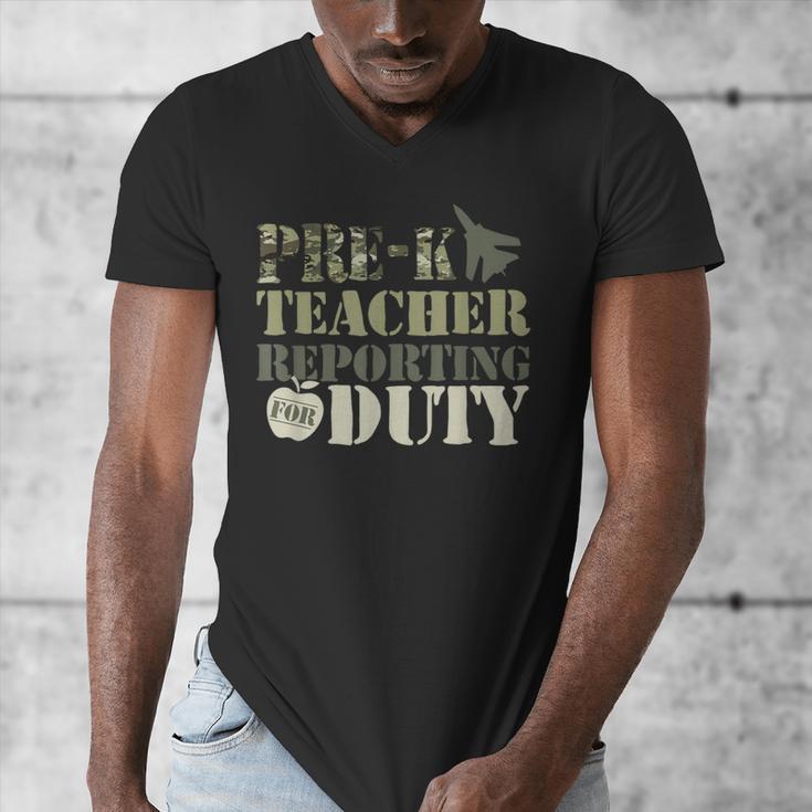 Retro Back To School Women Old Camo Pre-K Teacher Men's V-Neck T-Shirt, funny design Retro Back To School Women Old Camo Pre-K Teacher Men's V-Neck T-Shirt, funny design