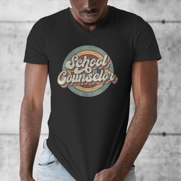 Retro School Counselor Back To School Teacher Squad Crew Men's V-Neck T-Shirt, funny design Retro School Counselor Back To School Teacher Squad Crew Men's V-Neck T-Shirt, funny design